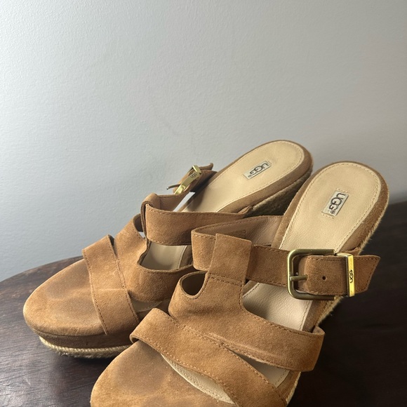 UGG Shoes - UGG Women's Brown Suede Wedge Mules
